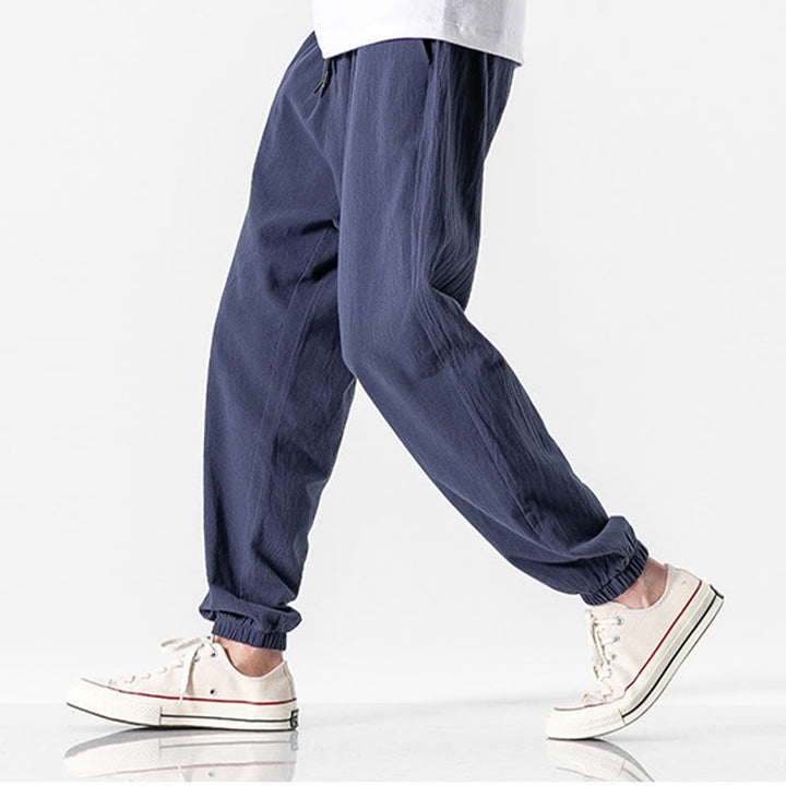 Pantalon en coton uni avec cordon de serrage et poches pour homme Motif Buddha Stones - image 18