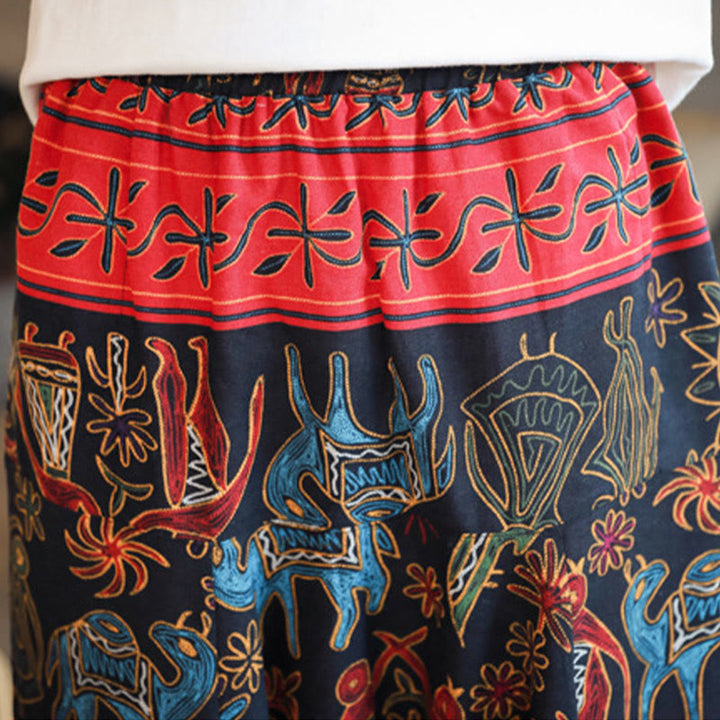 Pantalon sarouel en coton pour homme avec poches et motif de chameau coloré et Buddha Stones - image 8