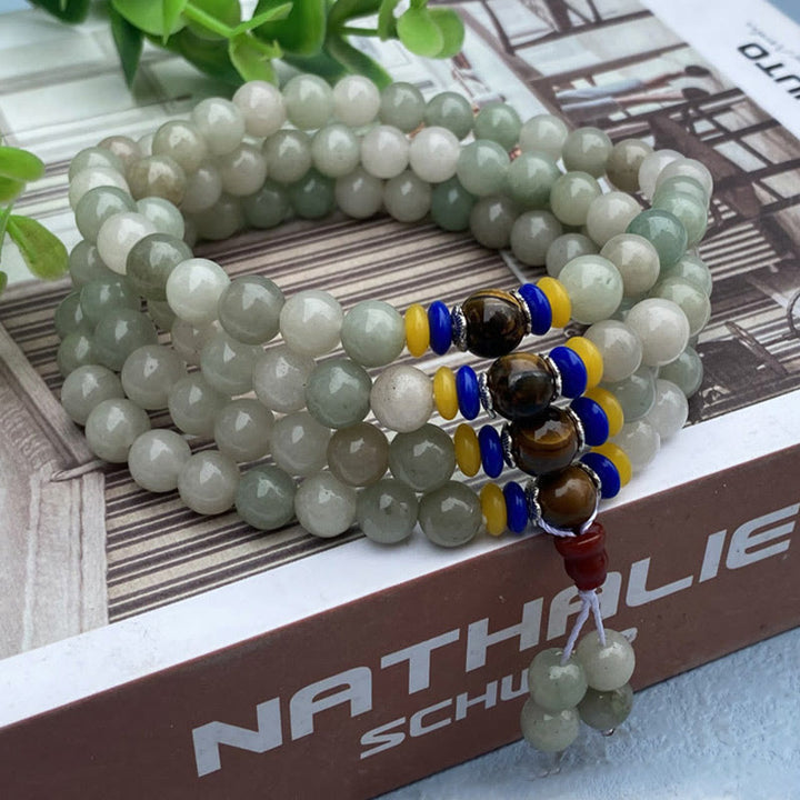 Buddha Stones 108 perles Mala naturel Shetai jade chance prospérité Bracelet