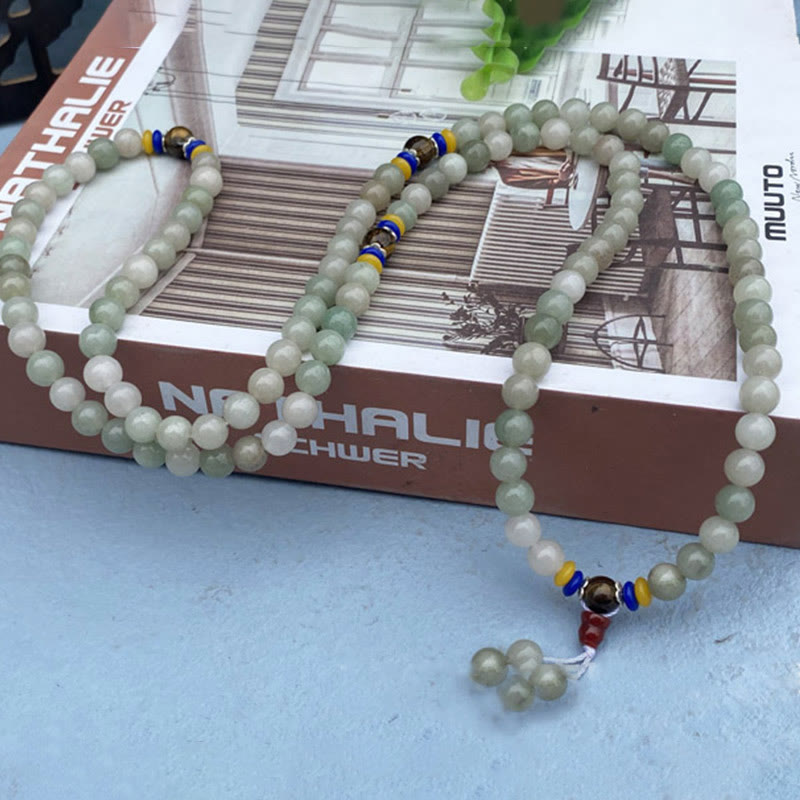 Buddha Stones 108 perles Mala naturel Shetai jade chance prospérité Bracelet