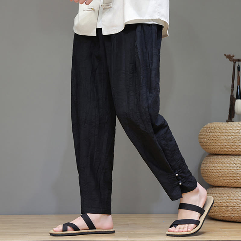 Pantalon pour homme avec cordon de serrage et poches en bambou Buddha Stones - Noir - US/UK/AU46，EU56 (5XL) - image 11