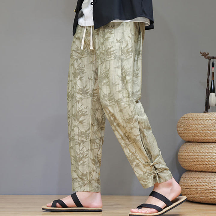 Pantalon pour homme avec cordon de serrage et poches en bambou Buddha Stones - Kaki - US/UK/AU46，EU56 (5XL) - image 0