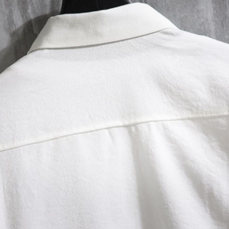 Chemise décontractée à manches trois-quarts et boutons sur le devant pour homme avec motif Buddha Stones