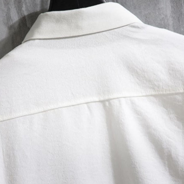 Chemise décontractée à manches trois-quarts et boutons sur le devant pour homme avec motif Buddha Stones