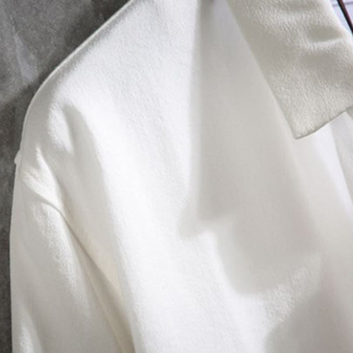 Chemise décontractée à manches trois-quarts et boutons sur le devant pour homme avec motif Buddha Stones - image 3