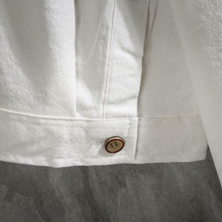 Chemise décontractée à manches trois-quarts et boutons sur le devant pour homme avec motif Buddha Stones