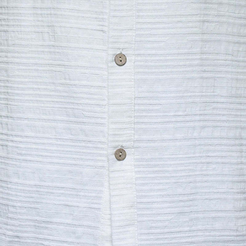 Buddha Stones en coton et lin pour homme, couleur unie, boutons demi-grenouille, style Tang  - image 18