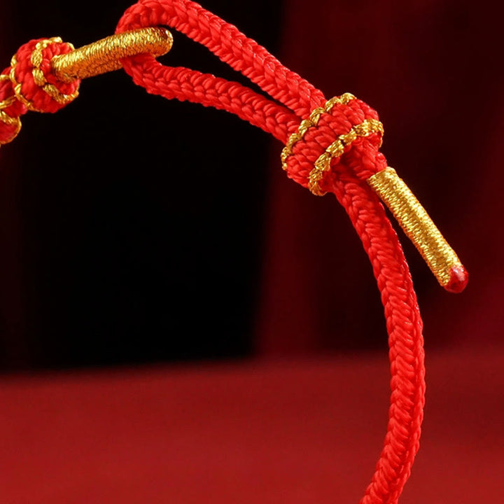 Bracelet tressé de protection de l'année du serpent avec Buddha Stones mandala en fil rouge tissé à la main avec fleurs colorées