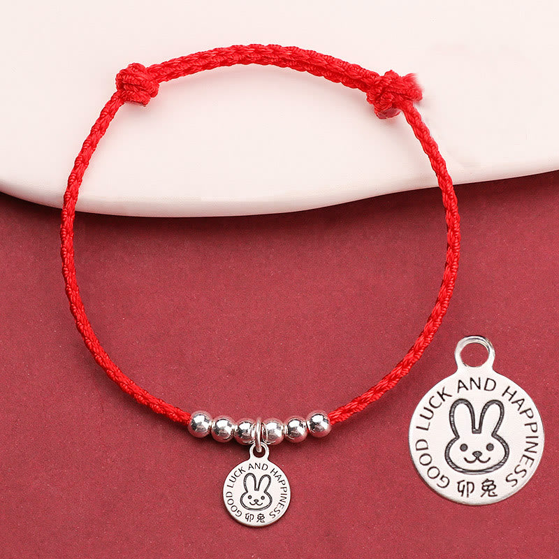 Bracelet de protection en argent sterling 999 avec cordon rouge et Buddha Stones pour enfant du zodiaque chinois