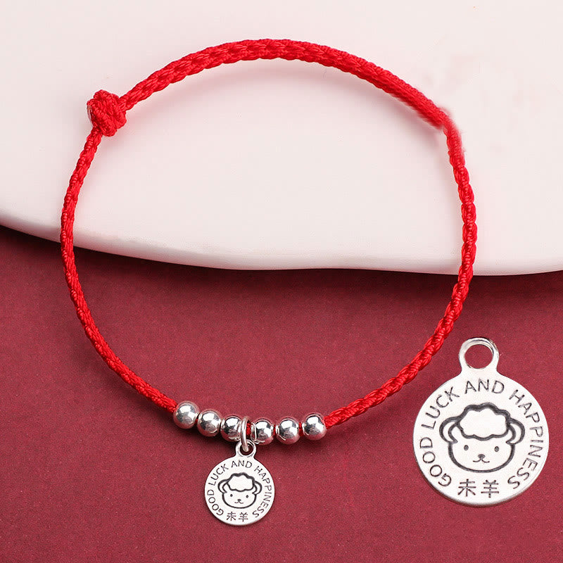 Bracelet de protection en argent sterling 999 avec cordon rouge et Buddha Stones pour enfant du zodiaque chinois