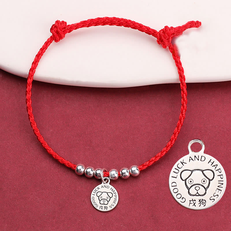 Bracelet de protection en argent sterling 999 avec cordon rouge et Buddha Stones pour enfant du zodiaque chinois