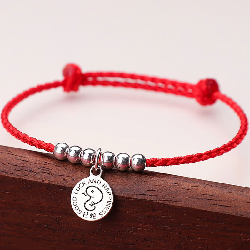 Bracelet de protection en argent sterling 999 avec cordon rouge et Buddha Stones pour enfant du zodiaque chinois