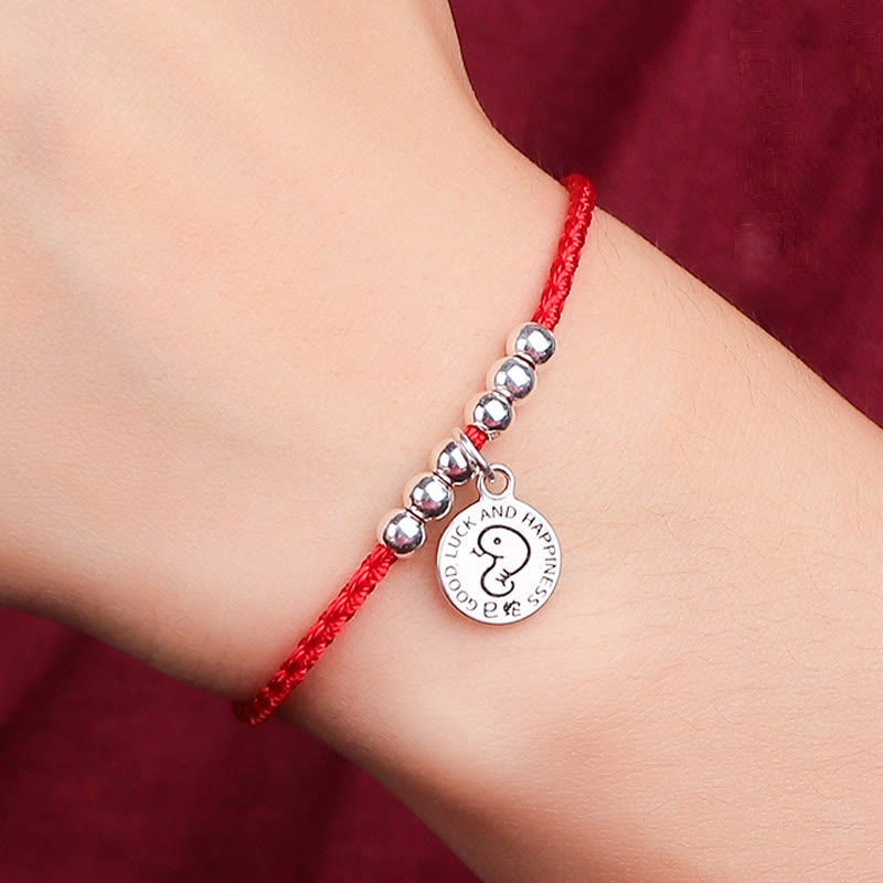 Bracelet de protection en argent sterling 999 avec cordon rouge et Buddha Stones pour enfant du zodiaque chinois