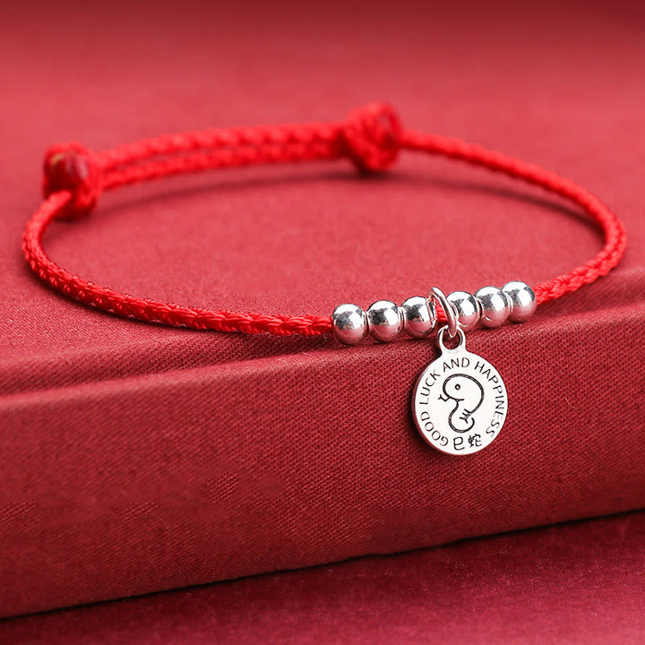 Bracelet de protection en argent sterling 999 avec cordon rouge et Buddha Stones pour enfant du zodiaque chinois