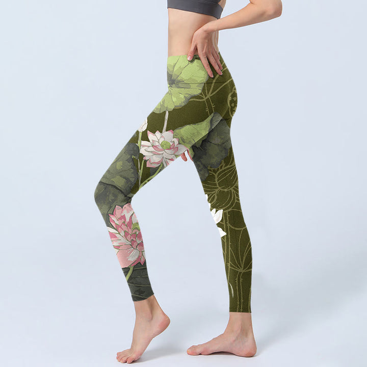 Pantalon de yoga pour femme avec legging de sport à imprimé Buddha Stones Lotus - image 3