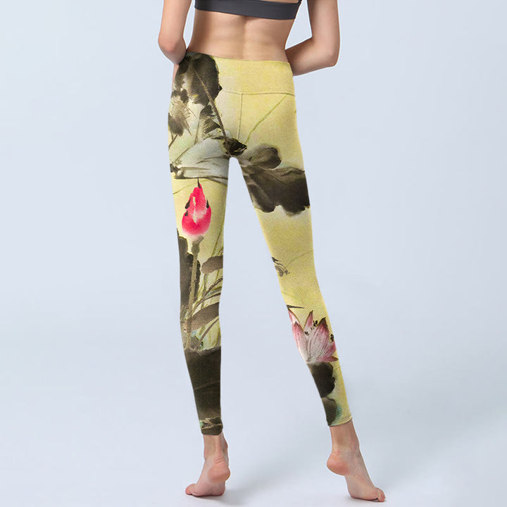Pantalon de yoga pour femme avec imprimé lotus rose en fleurs et non fleuris Buddha Stones - image 7
