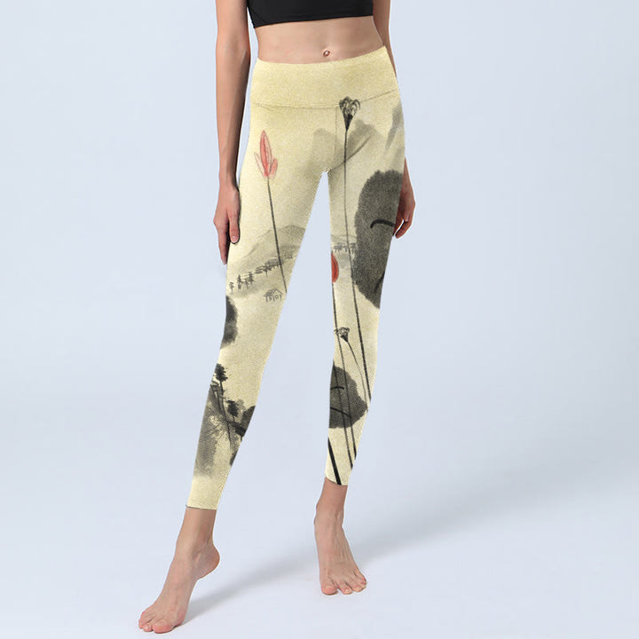 Pantalon de yoga pour femme avec imprimé Buddha Stones Lotus Mountains House Gym Leggings - image 6