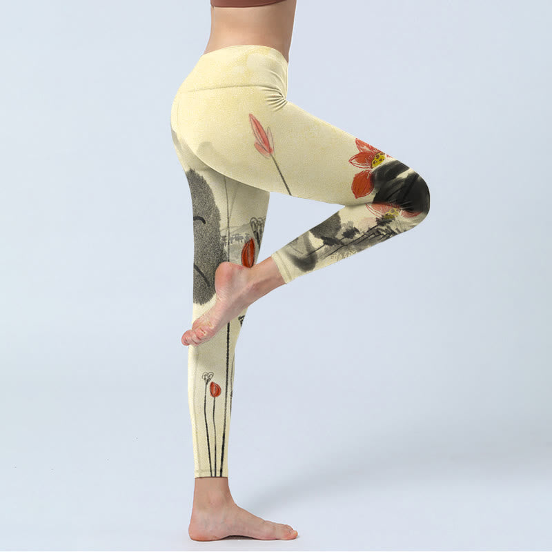 Pantalon de yoga pour femme avec imprimé Buddha Stones Lotus Mountains House Gym Leggings - image 4