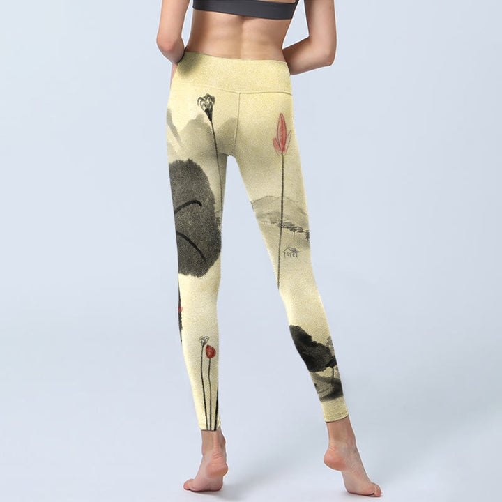 Pantalon de yoga pour femme avec imprimé Buddha Stones Lotus Mountains House Gym Leggings - image 6