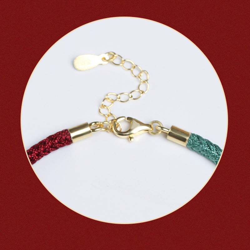 Bracelet porte-bonheur en argent sterling 999 avec motif de gousse de lotus et pierres de Buddha Stones , rouge et vert
