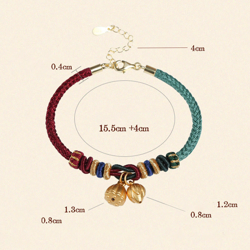 Bracelet porte-bonheur en argent sterling 999 avec motif de gousse de lotus et pierres de Buddha Stones , rouge et vert