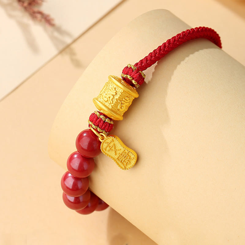 Buddha Stones en argent sterling 999 avec six mots authentiques Om Mani Padme Hum et bénédiction en cinabre