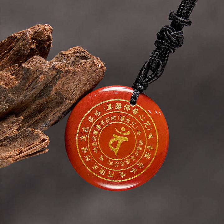 Buddha Stones Vairocana Tathagata Mantra Sanskrit Divers Cristal Obsidienne Noire Aventurine Verte Collier Pendentif Force