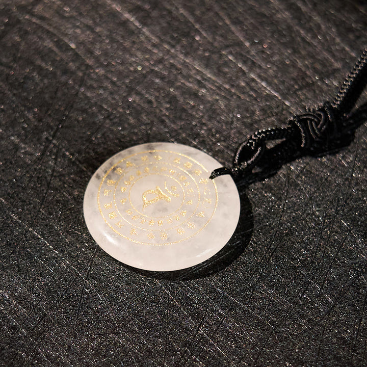 Buddha Stones Vairocana Tathagata Mantra Sanskrit Divers Cristal Obsidienne Noire Aventurine Verte Collier Pendentif Force