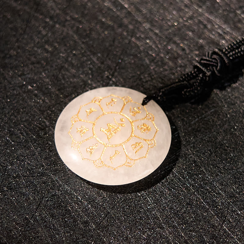 Collier pendentif en obsidienne noire avec Buddha Stones Om Mani Padme Hum et cristaux naturels divers - image 9