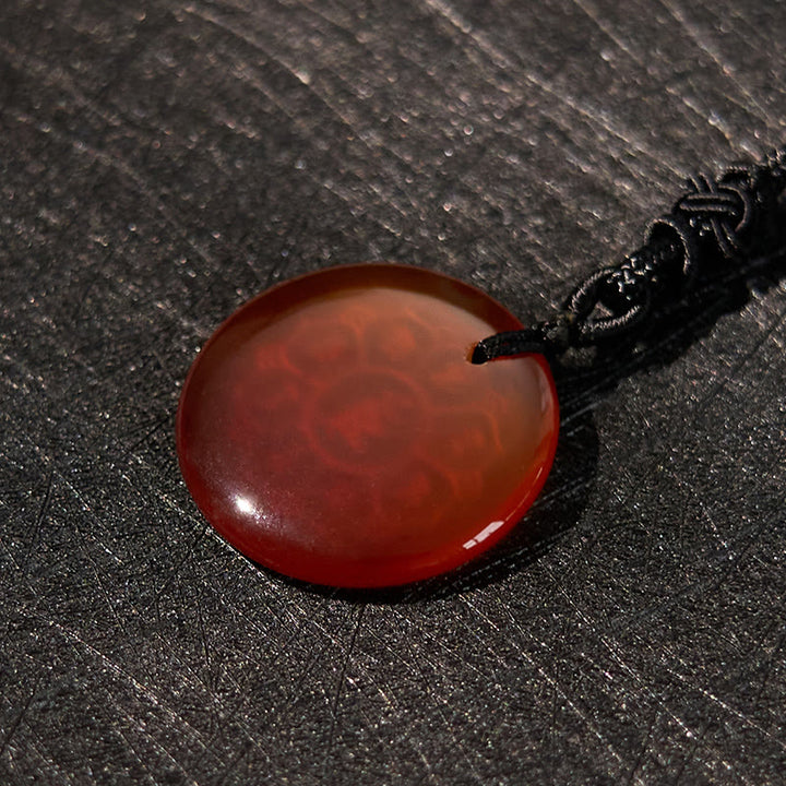 Collier pendentif en obsidienne noire avec Buddha Stones Om Mani Padme Hum et cristaux naturels divers