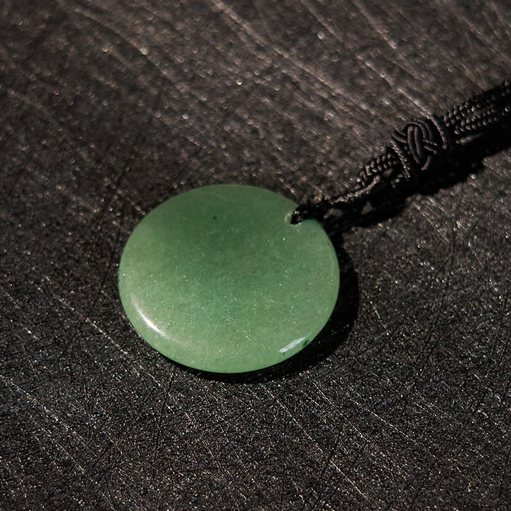 Collier pendentif en obsidienne noire avec Buddha Stones Vajra Dorje à motif sanskrit naturel et divers cristaux