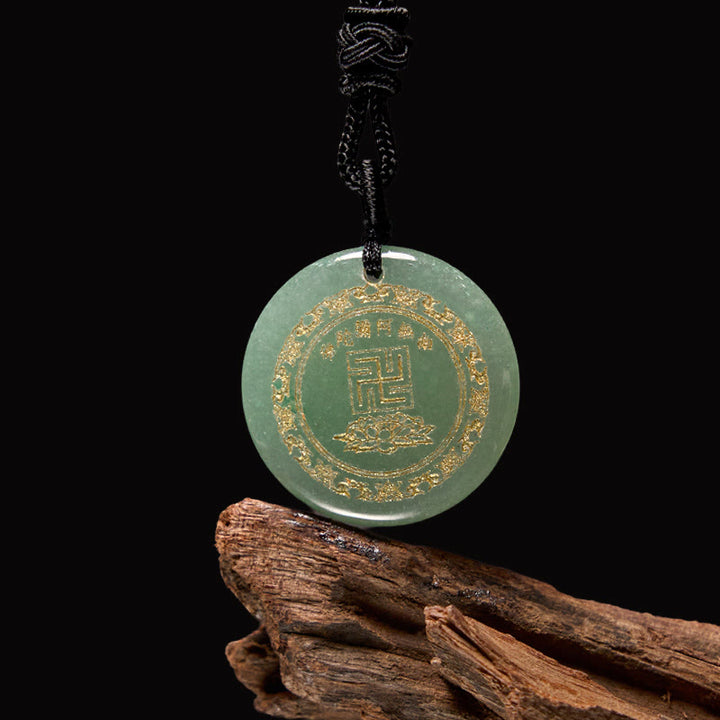 Collier pendentif de purification en obsidienne noire avec Buddha Stones et motif de lotus svastika naturel et divers cristaux