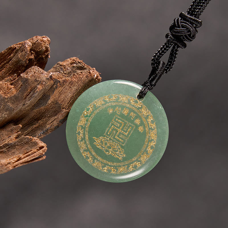 Collier pendentif de purification en obsidienne noire avec Buddha Stones et motif de lotus svastika naturel et divers cristaux