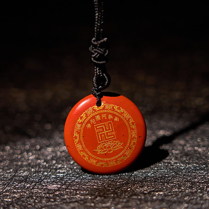 Collier pendentif de purification en obsidienne noire avec Buddha Stones et motif de lotus svastika naturel et divers cristaux