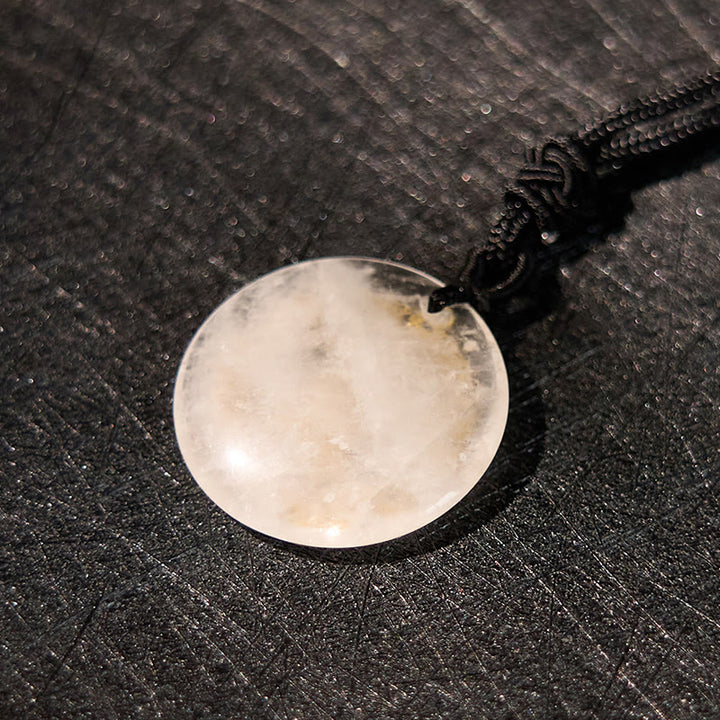 Collier pendentif de purification en obsidienne noire avec Buddha Stones et motif de lotus svastika naturel et divers cristaux