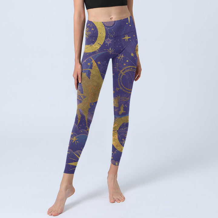 Pantalon de yoga pour femme avec imprimé Buddha Stones Moon Sun Stars - image 5