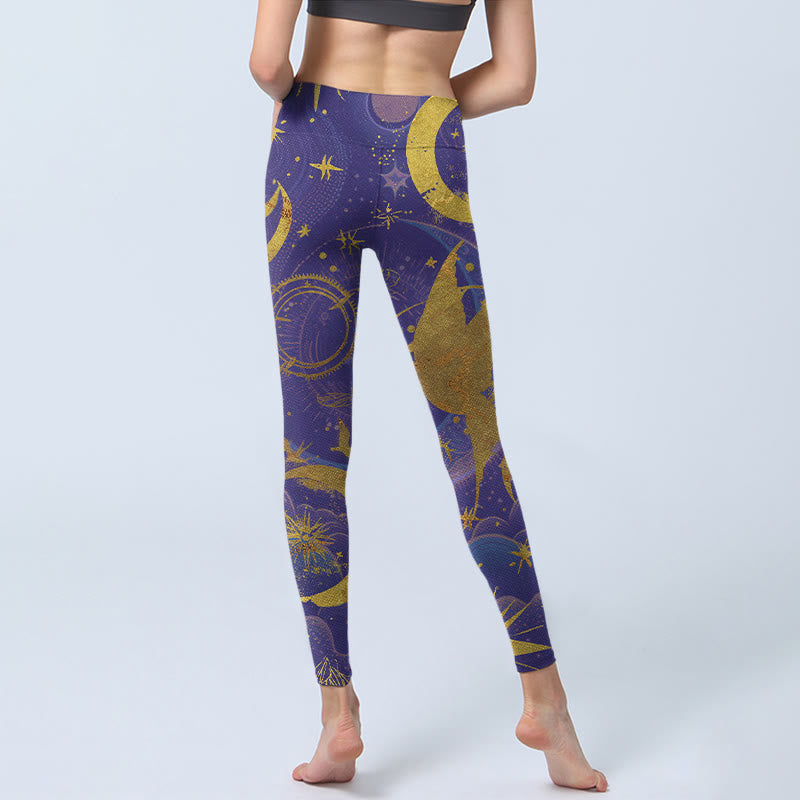 Pantalon de yoga pour femme avec imprimé Buddha Stones Moon Sun Stars - image 4