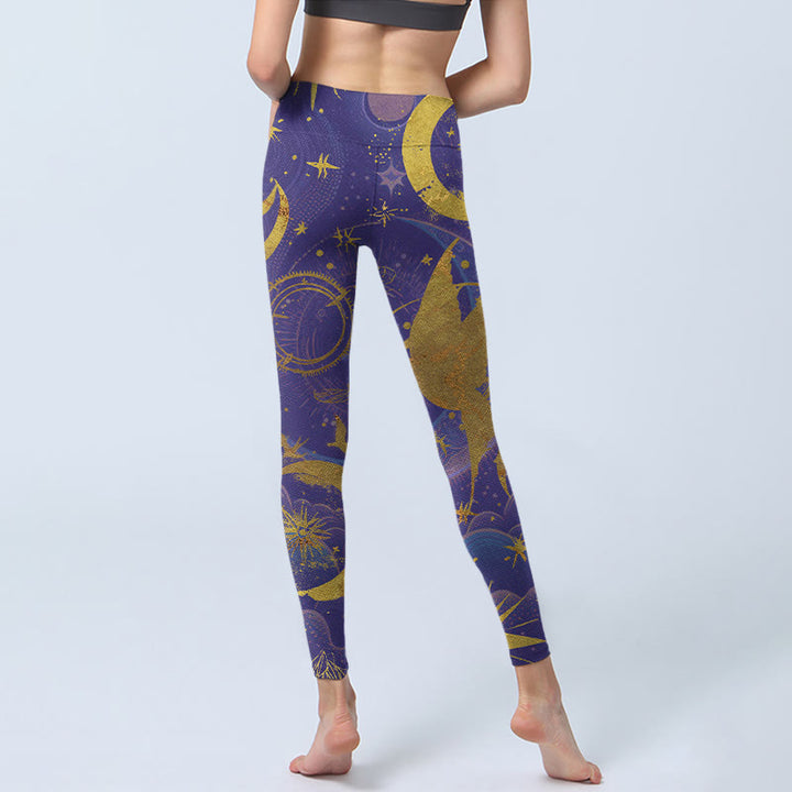 Pantalon de yoga pour femme avec imprimé Buddha Stones Moon Sun Stars - image 4