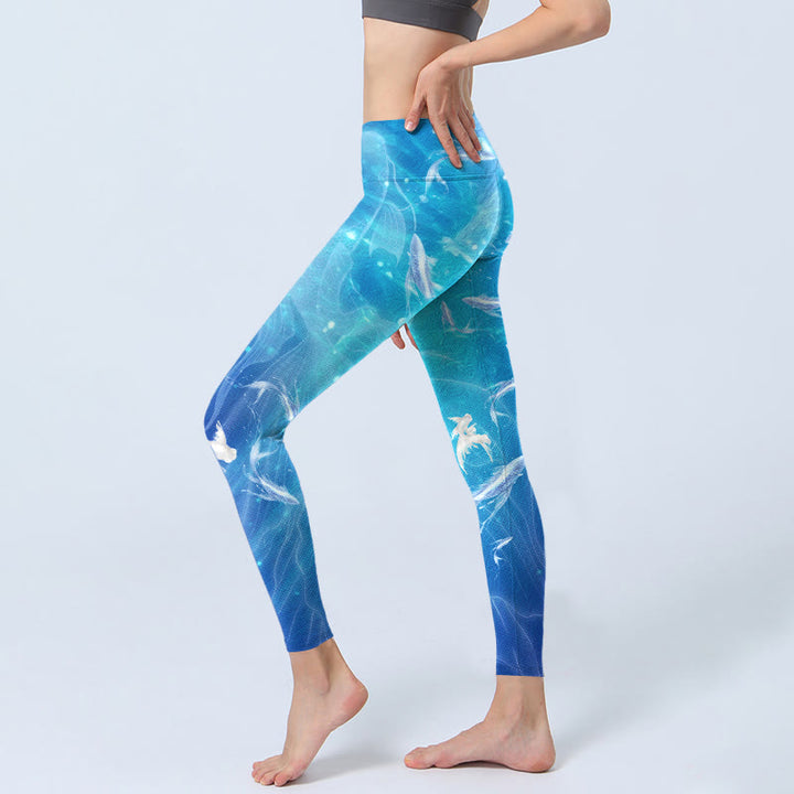 Leggings de sport à imprimé Buddha Stones Fish In The Ocean Pantalon de yoga pour femme - image 3