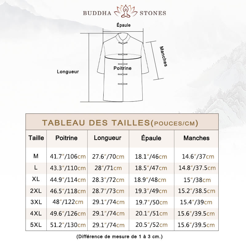 T-shirt à manches trois-quarts pour homme avec motif de dragon chinois et paysage de Buddha Stones