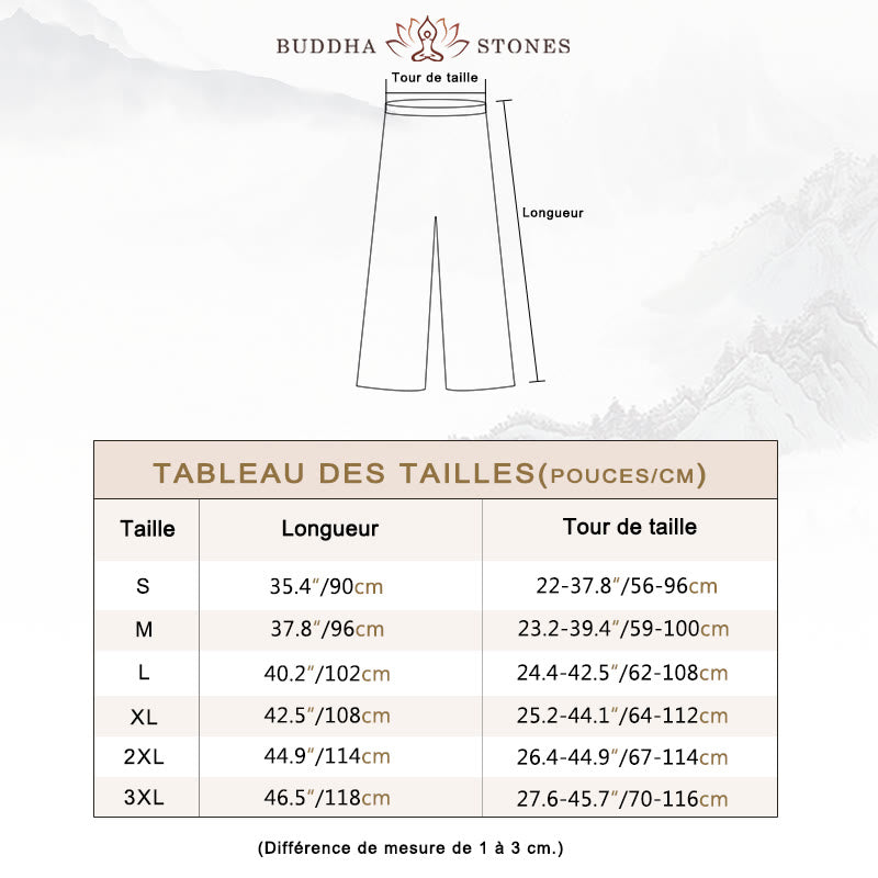 Pantalon d'été unisexe à taille élastique avec poches pour la pratique du Tai Chi Qigong Buddha Stones - image 6