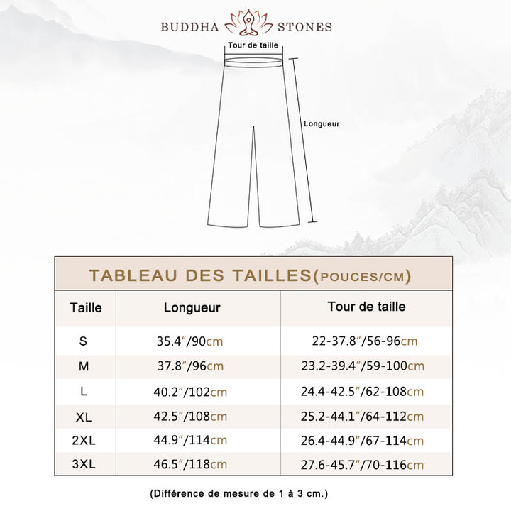 Pantalon d'été unisexe à taille élastique avec poches pour la pratique du Tai Chi Qigong Buddha Stones - image 6