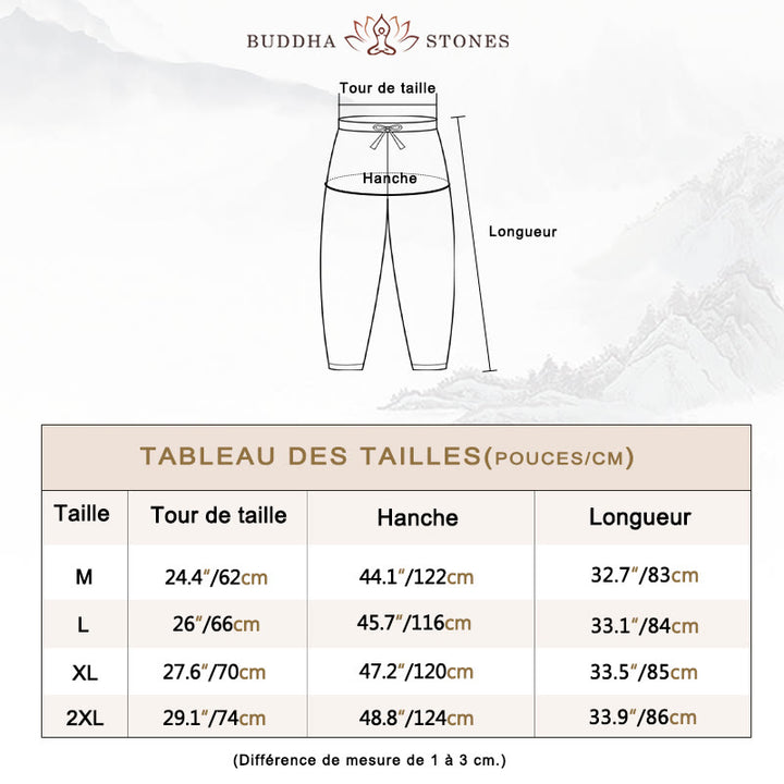 Pantalon sarouel d'été brodé de petites fleurs avec poches et Buddha Stones - image 6