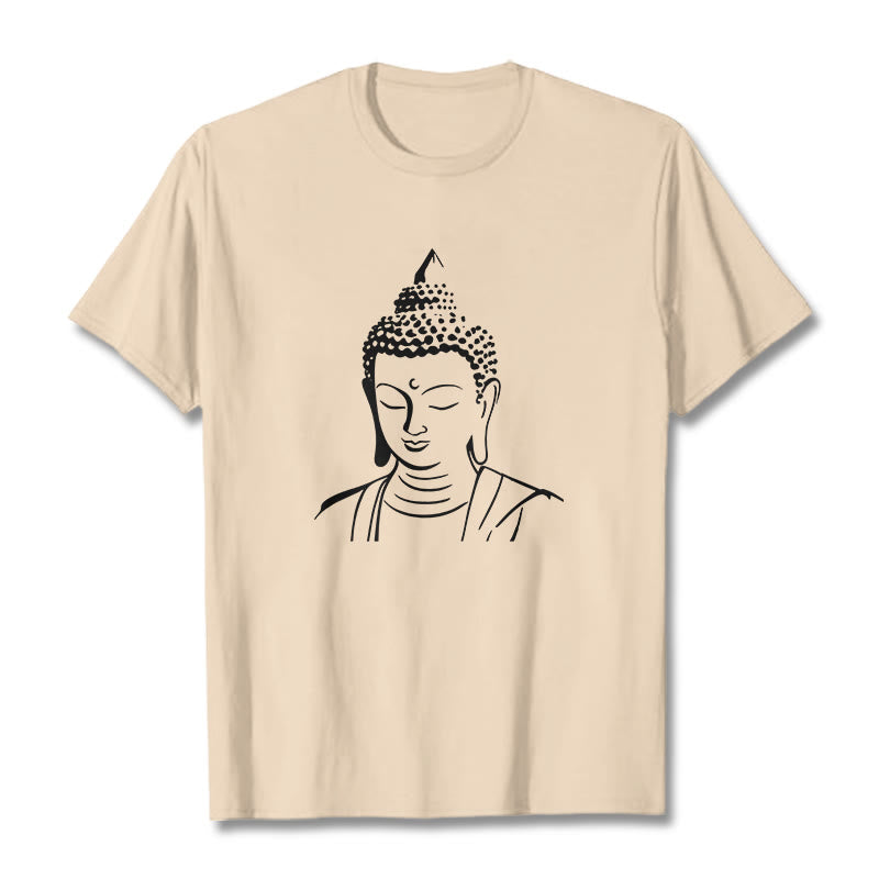 T-shirt en coton à motif tête de Bouddha et Buddha Stones