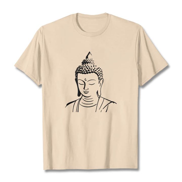 T-shirt en coton à motif tête de Bouddha et Buddha Stones