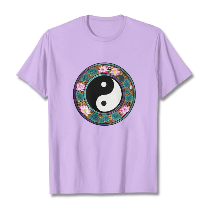 T-shirt en coton Buddha Stones de lotus, Yin et Yang - Prune - 2XL - image 19