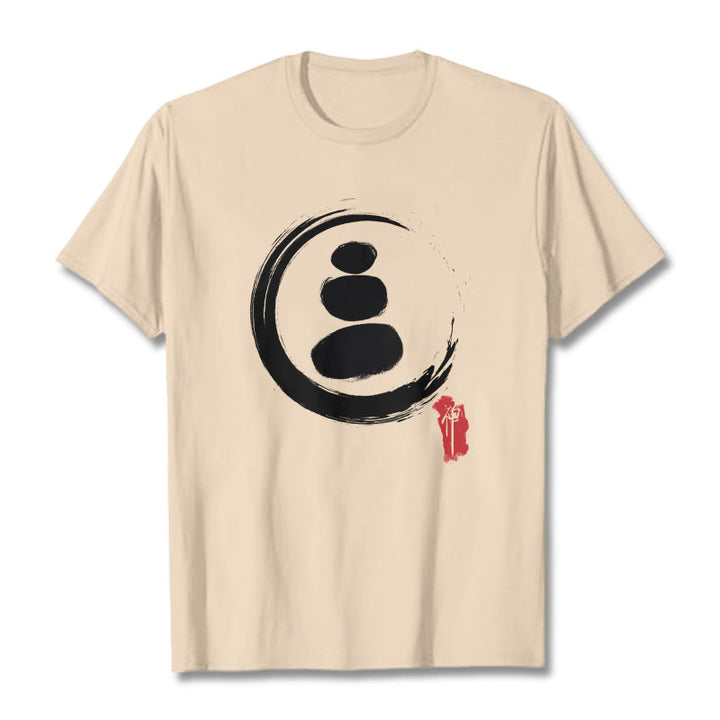 T-shirt en coton avec cercles zen et Buddha Stones - Bisque - 2XL - image 5