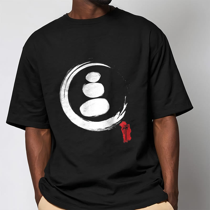 T-shirt en coton avec cercles zen et Buddha Stones - image 1