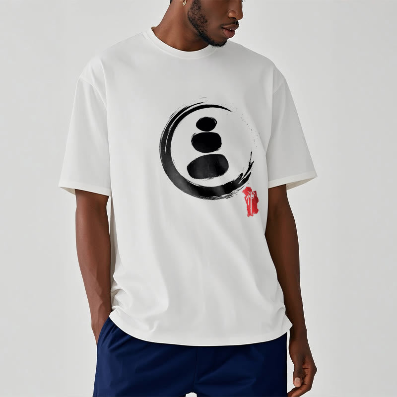 T-shirt en coton avec cercles zen et Buddha Stones - image 11