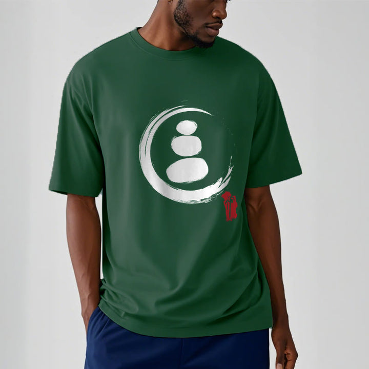 T-shirt en coton avec cercles zen et Buddha Stones - image 9